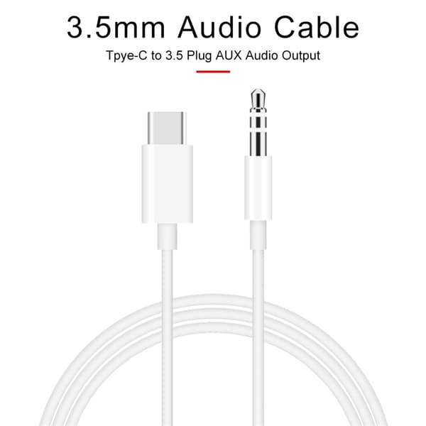 USB-C til 3,5 mm lyd-AUX-adapterkabel til analog overførsel