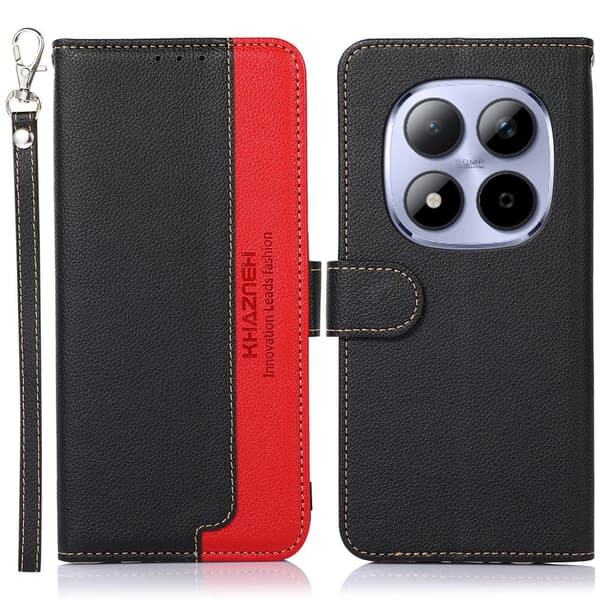 KHAZNEH Til Xiaomi Redmi Note 15 Pro Etui RFID-blokkerende telefonlærfutteral