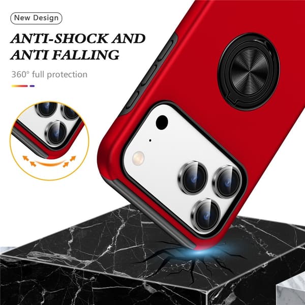 For iPhone 17 Pro Hybrid-deksel med Fingerring
