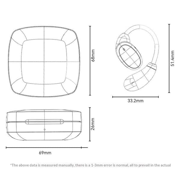 YESIDO-oversættelsesheadset – Bluetooth AI-oversættelse, Open-Ear – Sort