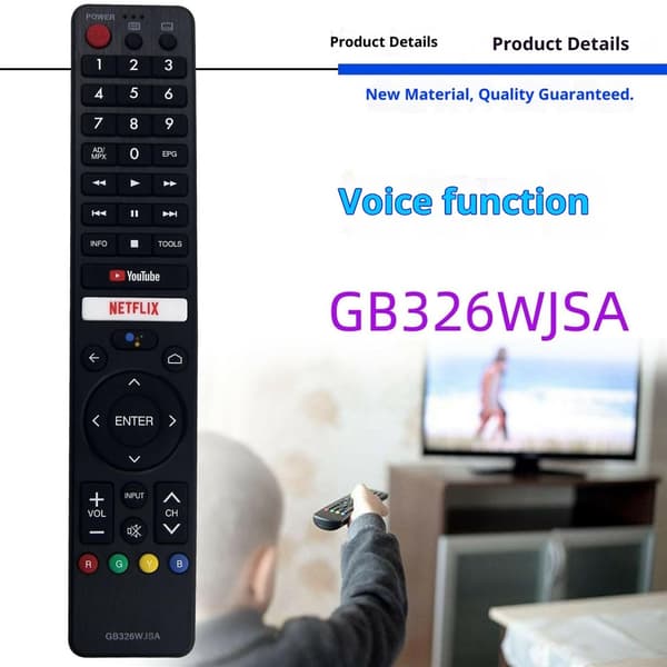 TV-fjernkontroll erstatning for GB326WJSA for Sharp TV-stemmefunksjon