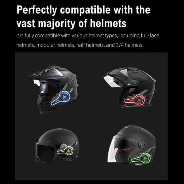 Hjälm Motorcykel Bluetooth Intercom Headset IP67 Vattentät 1000m räckvidd