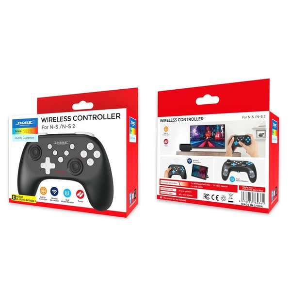 Trådløs Bluetooth-kontroller for Nintendo Switch 1+2+OLED Vibrasjon Svart/Hvit