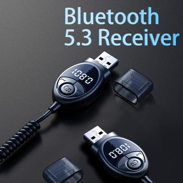 W8 Bilstereoadapter Bluetooth-kompatibel mottaker FM-sender med teleskopkabel