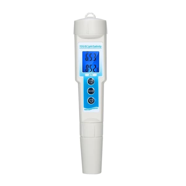 Måler 5-i-1 vandkvalitet / TDS / EC / pH / Salinitet / Temperatur