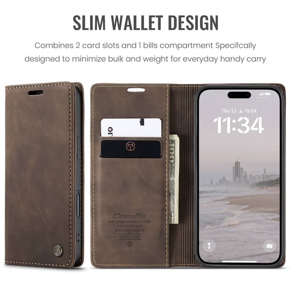 CASEME Lommebok-deksel iPhone 17 - Kaffe