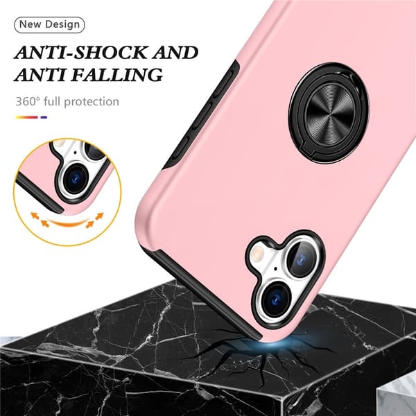 For iPhone 17 Hybrid-deksel med Fingerring