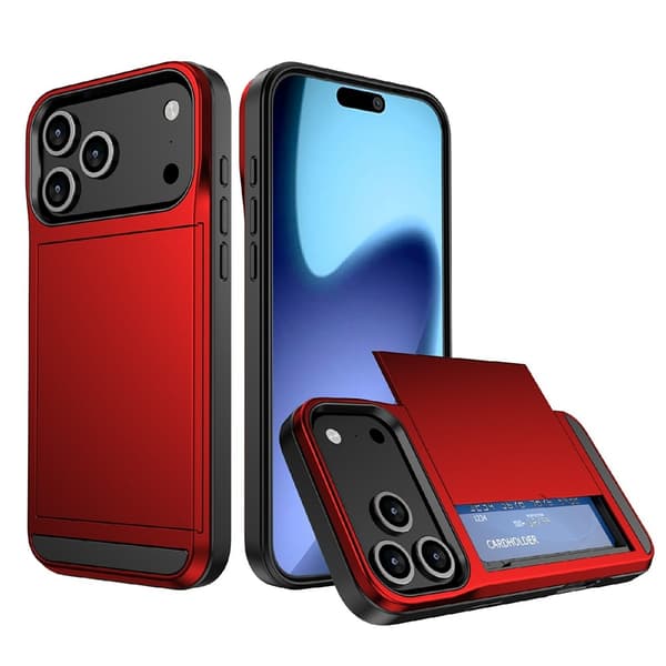 Telefondeksel med skyvbar kortholder til iPhone 18 Pro / 17 Pro