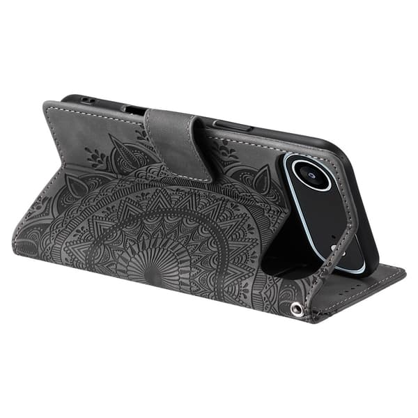 För iPhone Air Stativfodral Totem Plånboksfodral - Grå