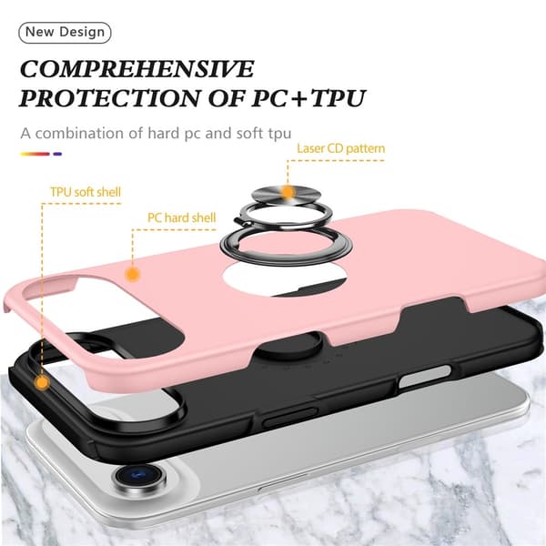 Til iPhone Air Finger Ring Kickstand Hybrid Taske