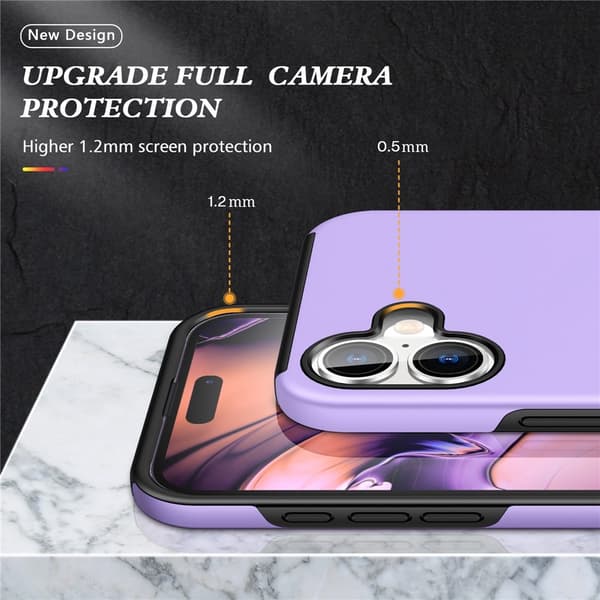 For iPhone 17 Hybrid-deksel med Fingerring