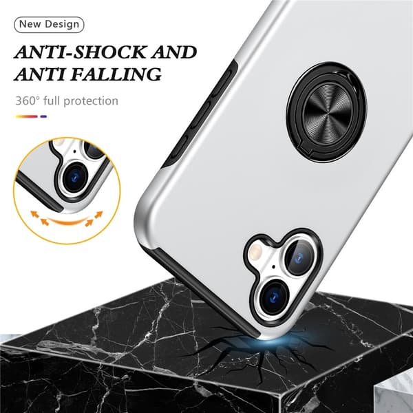 For iPhone 17 Hybrid-deksel med Fingerring