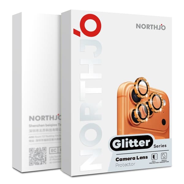 NORTHJO Glitrende kameralinsebeskyttelse til iPhone 18 Pro / 18 Pro Max