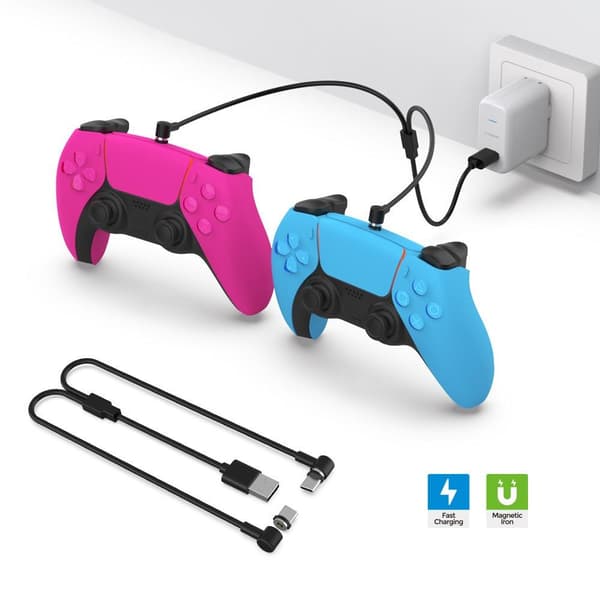 För PS VR 2 - kontroller 1 USB till 2 USB - C laddningssladd