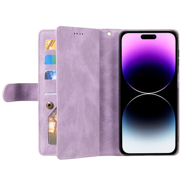 Til iPhone 17 Pro Max Etui med Lynlåslomme og 9 Kortlommer