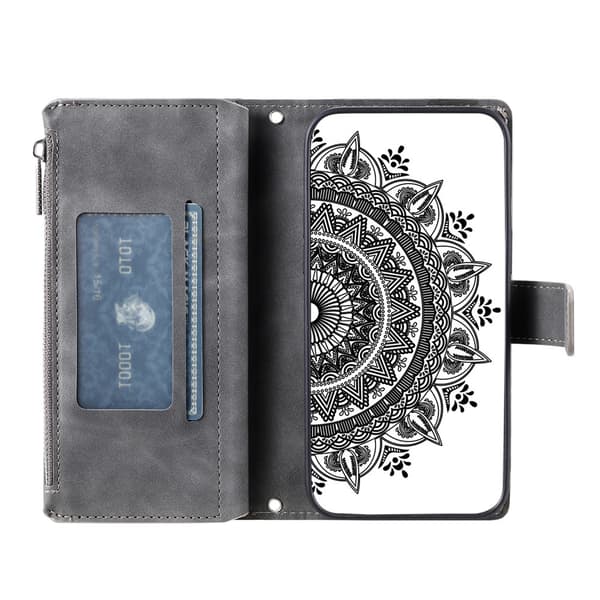 Til Google Pixel 10 Pro XL tegnebogscover Cover Shell Mandala Blomstermønster