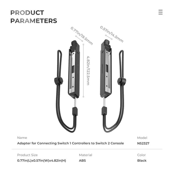 Joy-Con-adapter kompatibel med Nintendo Switch 1 kontroller till Switch 2