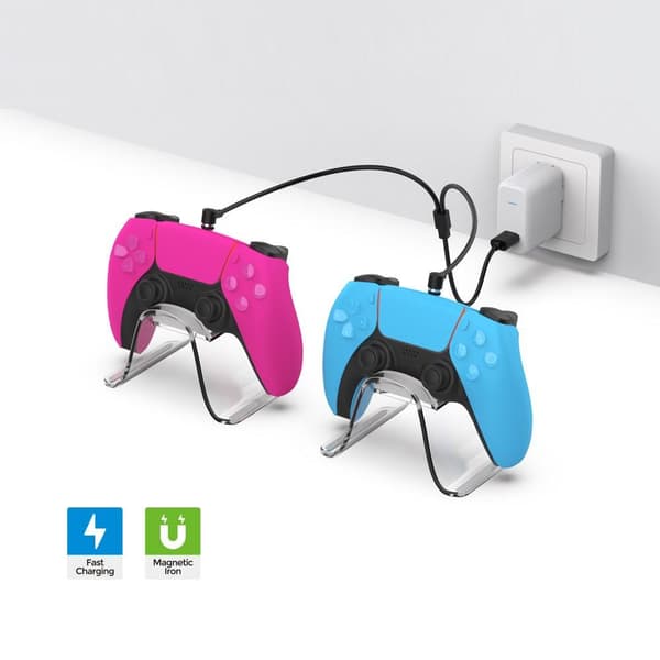 För PS VR 2 - kontroller 1 USB till 2 USB - C laddningssladd