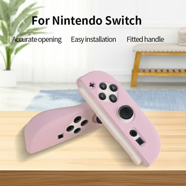 Kompatibelt med Nintendo Switch 2-kontrollerdeksel, støtsikkert - rosa