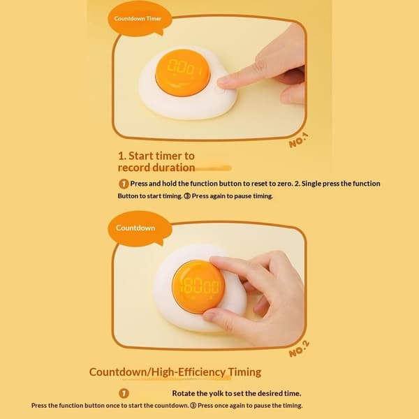 Magnetisk egg Timer kjøkkentimer med forover/bakover-modus matlaging studie arbeid