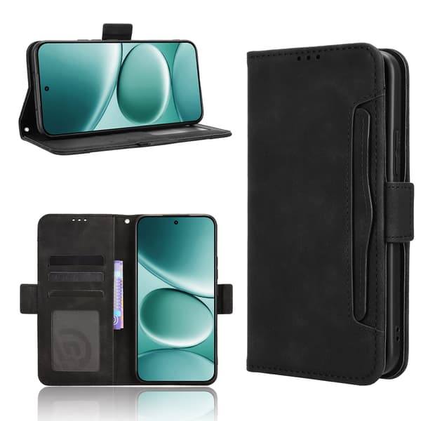 Til Xiaomi Redmi Note 15 Pro 5G Case Pung Etui Shell Telefon Case Ekstra kort - Sort