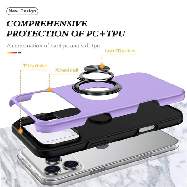 For iPhone 17 Pro Hybrid-deksel med Fingerring
