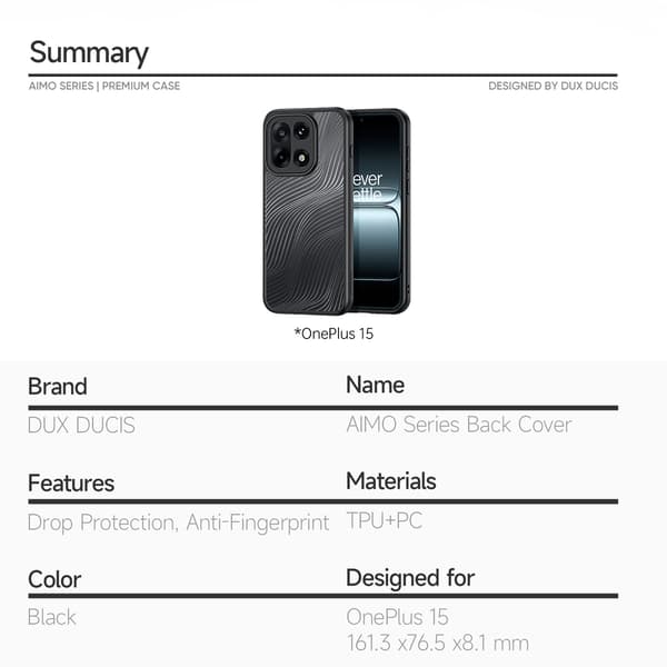 DUX DUCIS puhelinkotelo OnePlus 15 5G
