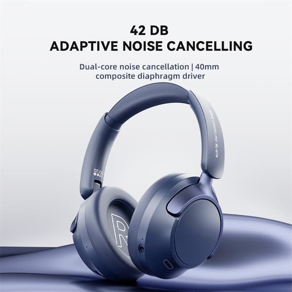 Trådløse PC Gaming Headset Støjreducerende Over-Ear Bluetooth Hovedtelefoner - Blå