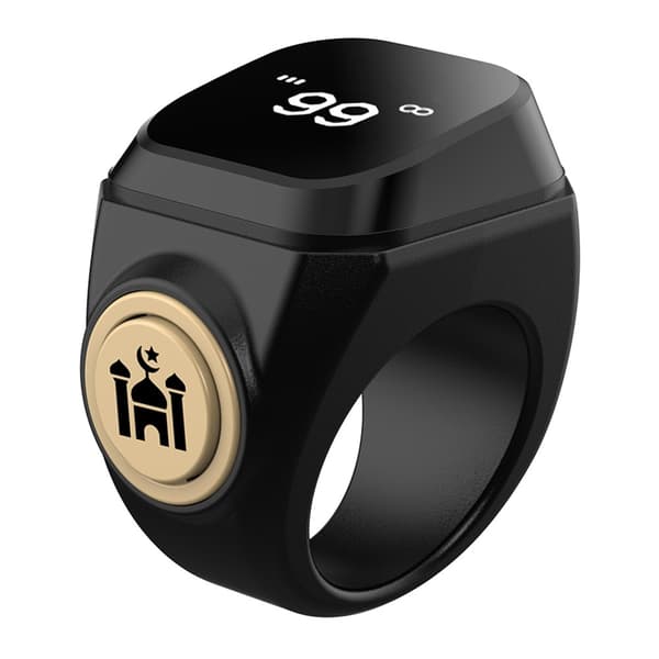Smart Tasbih Zikr Ring Digital teller Bluetooth Azan Alarm Bønnepåminnelse 20mm