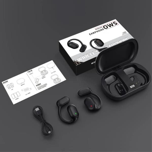 Bluetooth 5.3 Hovedtelefoner Bone Conduction Trådløse øretelefoner