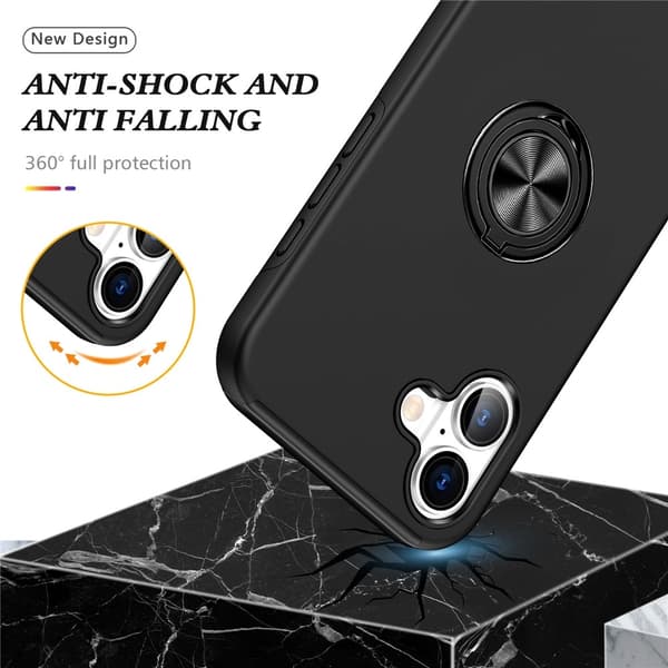 For iPhone 17 Hybrid-deksel med Fingerring