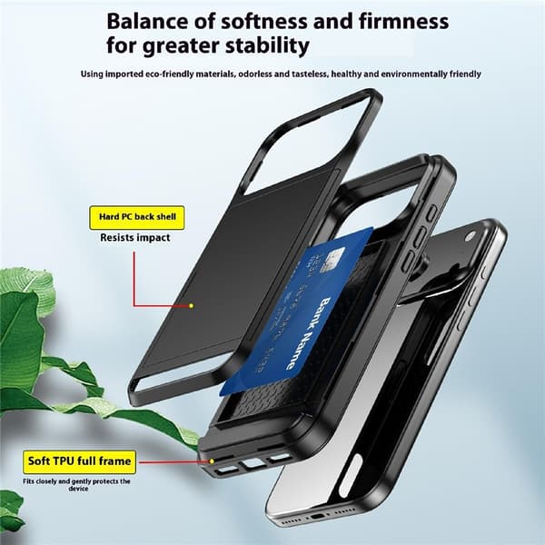 Telefoncover med skydbar kortholder til iPhone 18 Pro / 17 Pro
