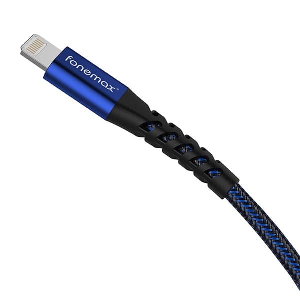 FONEMAX MFi-certificeret 2m USB til Lightning-datakabel 3A hurtigopladning