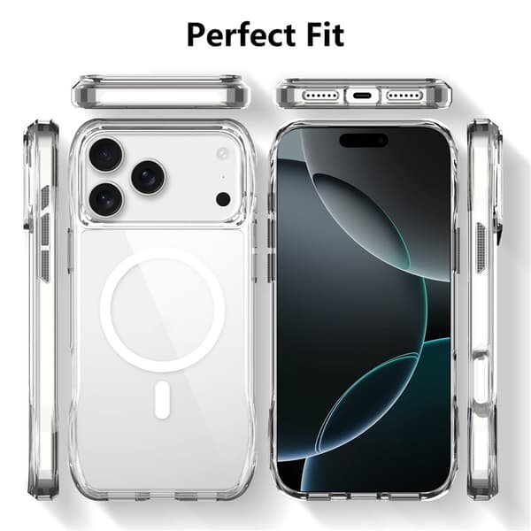 MagSafe-kompatibelt TPU + PC Klar Mobilcover til iPhone 17 Pro
