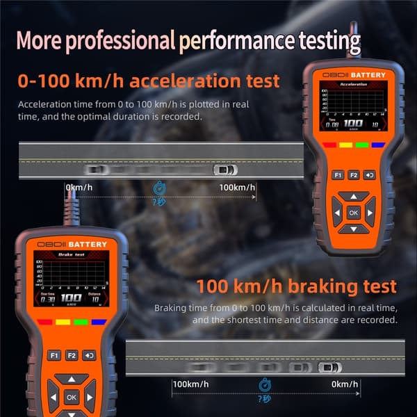 2-i-1-feilkodeleser: OBD2-skanner og batteritester – 40 000 feilkoder – Motordiagnostikk