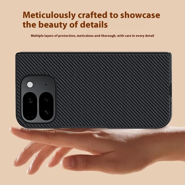 Telefoncover til Google Pixel 10 Pro Fold med kulfibertekstur