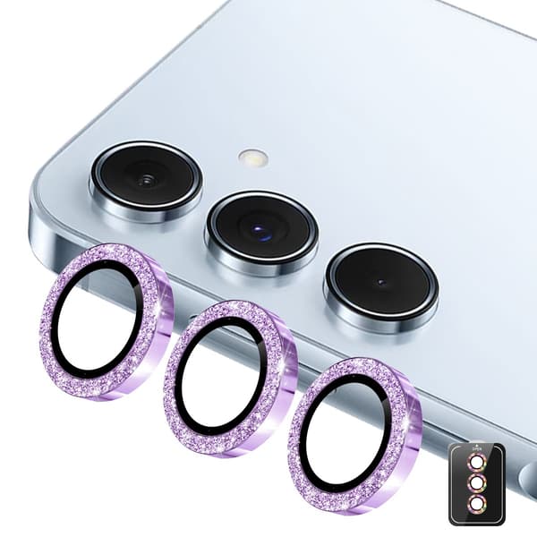 För Samsung Galaxy S26 Glittrande Kameralinskydd