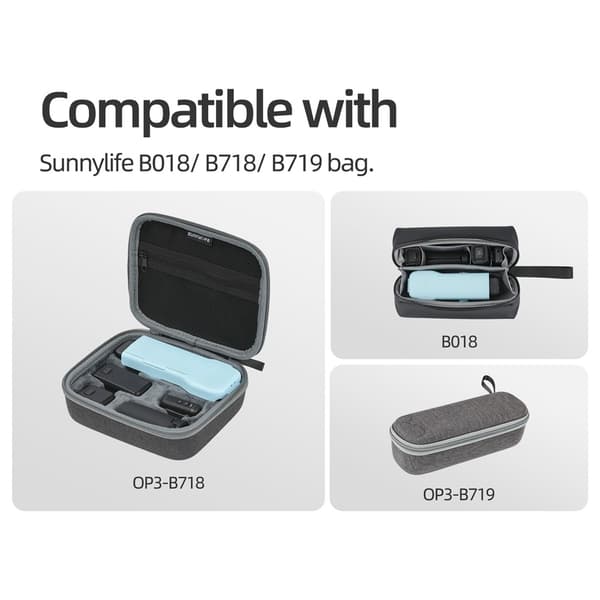 Etui til DJI Osmo Pocket 3 Magnetisk Lukning Opbevaring + Håndrem - Grå