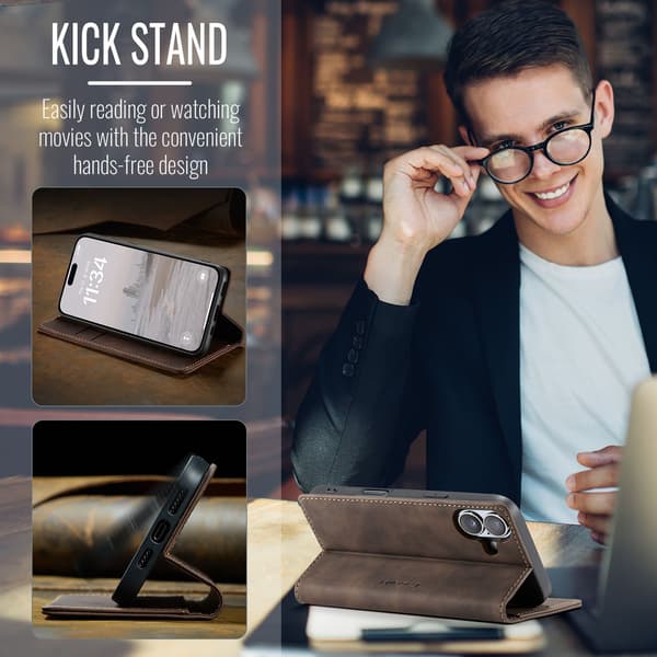 CASEME Lommebok-deksel iPhone 17 - Kaffe