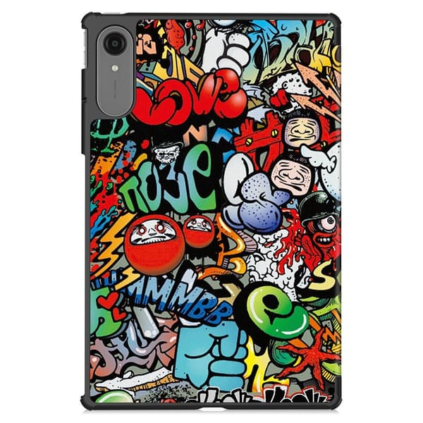 Til Lenovo Idea Tab Pro Gen 2 13" Deksel Tri fold Stativ Mønstertrykk - Graffiti