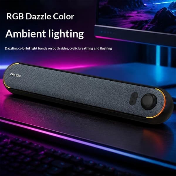 ERAZER-pelisoundbar – RGB-valaistus, Bluetooth 5.3, USB-virtalähde