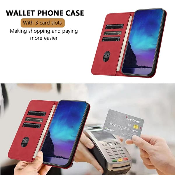 Plånboksfodral för Samsung Galaxy S25 FE - Röd
