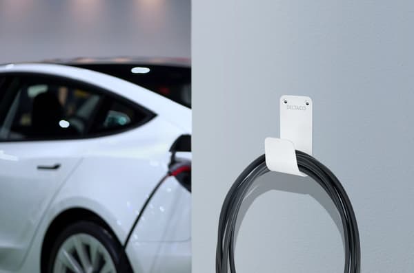 E-Charge kabelholder, rustfrit stål SS304, hvid