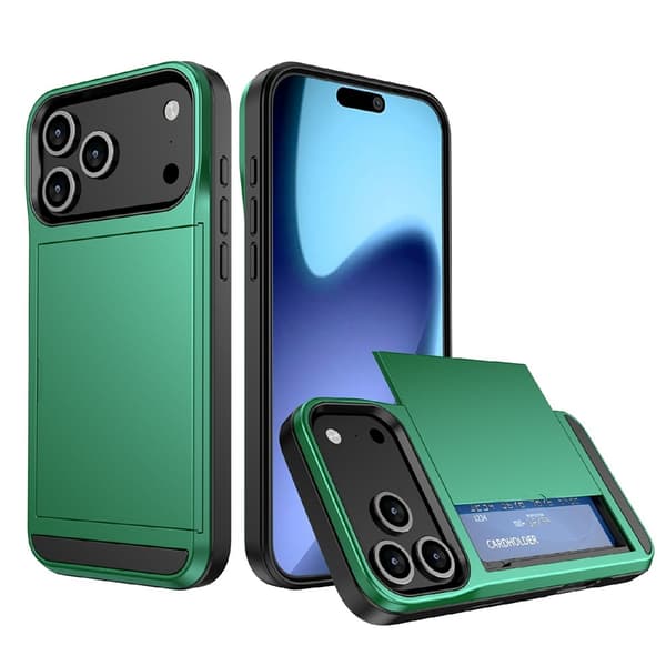 Telefoncover med skydbar kortholder til iPhone 18 Pro / 17 Pro