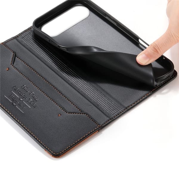 DIERFENG Til iPhone Air Pungcover RFID Beskyttelse Stander - Sort