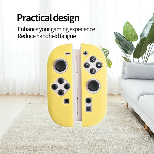 Kompatibelt med Nintendo Switch 2-kontrollerdeksel, støtsikkert - Gul