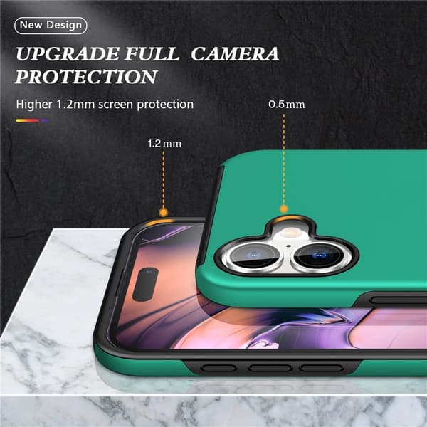 For iPhone 17 Hybrid-deksel med Fingerring