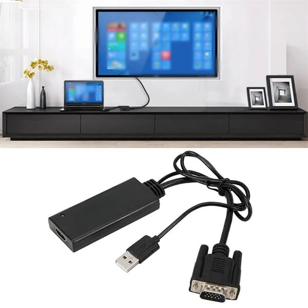 VGA + USB til HD-konverter HD-videoadapter med lyd USB-strømforsyning