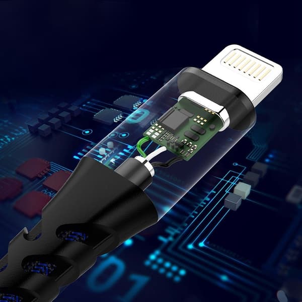 FONEMAX MFi-sertifisert 2m USB til Lightning-datakabel 3A hurtiglading