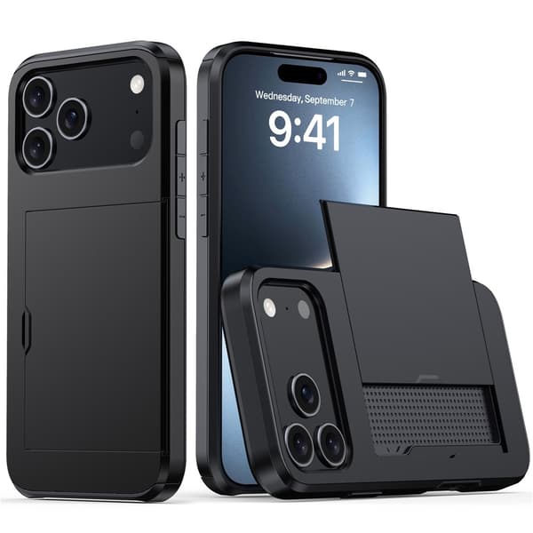 For iPhone 17 Pro deksel med kortholder